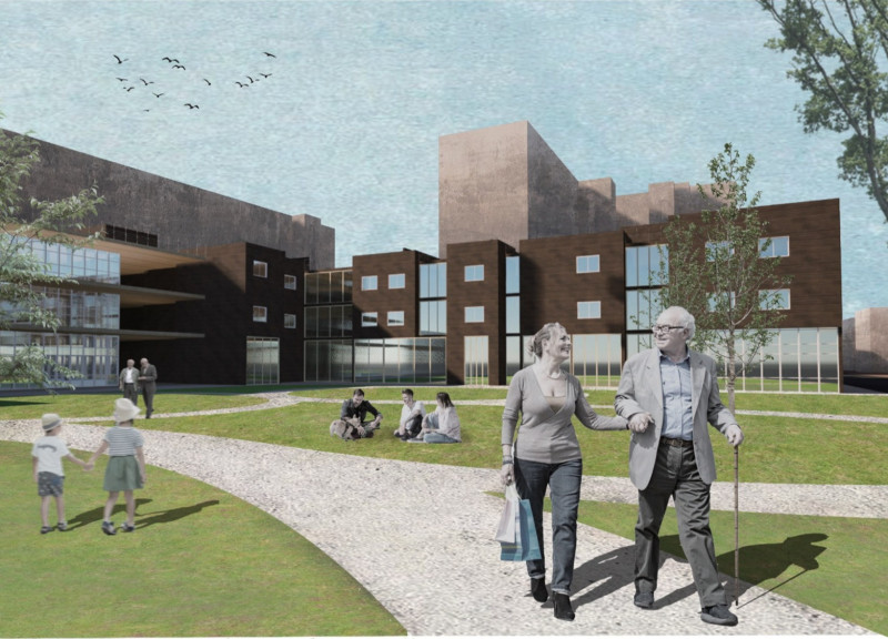 Rooftop Gardens and Natural Light in a Community-Focused Structure of Concrete and Wood