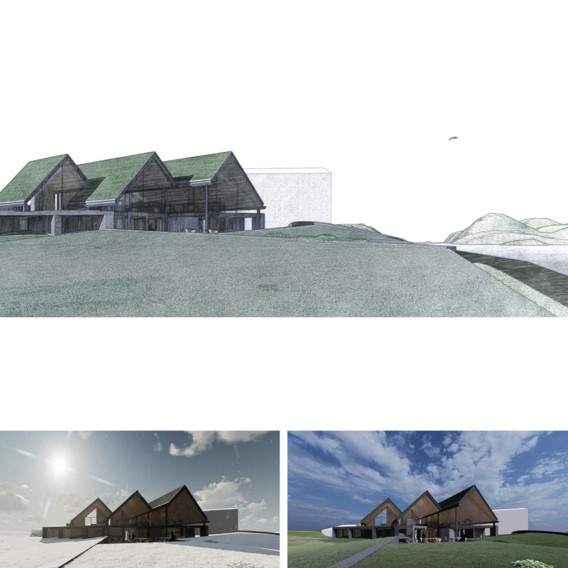 Basalt-Clad Retreat Featuring Cross-Laminated Timber and Thermal Baths Surrounding Natural Landscapes