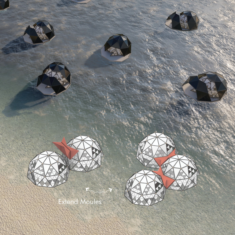 Geodesic Shelter with Modular Recycled Materials for Sustainable Living