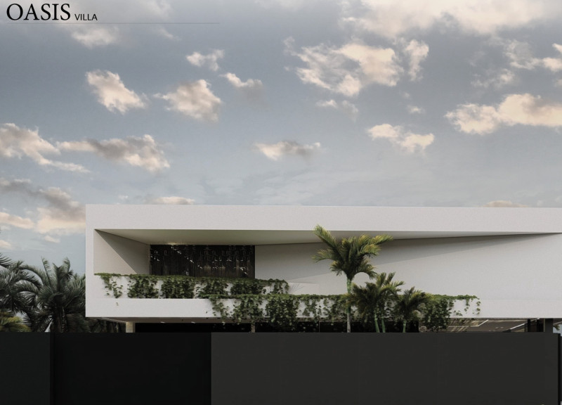 C-Shaped Villa Featuring Fly Ash Concrete and Mukarabi Screens Emphasizing Sustainable Living