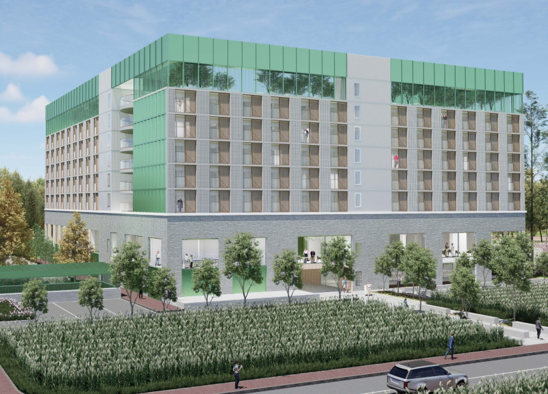 Charred Shingles and Cross-Laminated Timber in a Sustainable Multigenerational Community Hub