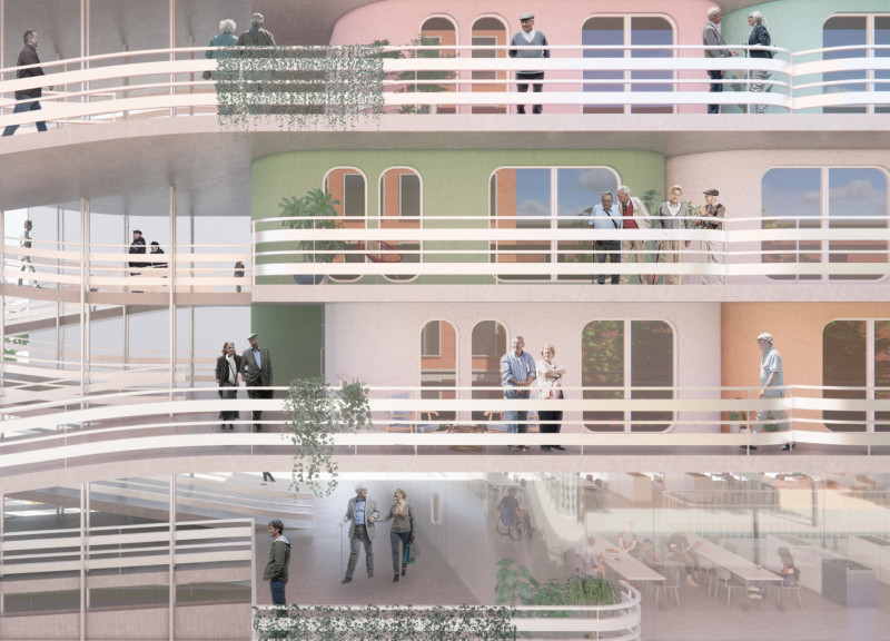 Spiral Ramps and Natural Light in a Community-Focused Senior Housing Initiative