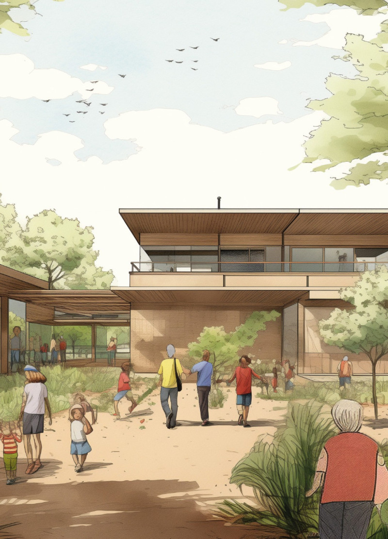 Rammed Earth Structures with Integrative Community Spaces for Intergenerational Living