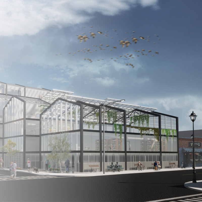 Glass and Steel Towers Featuring Sustainable Vertical Gardens for Senior Living