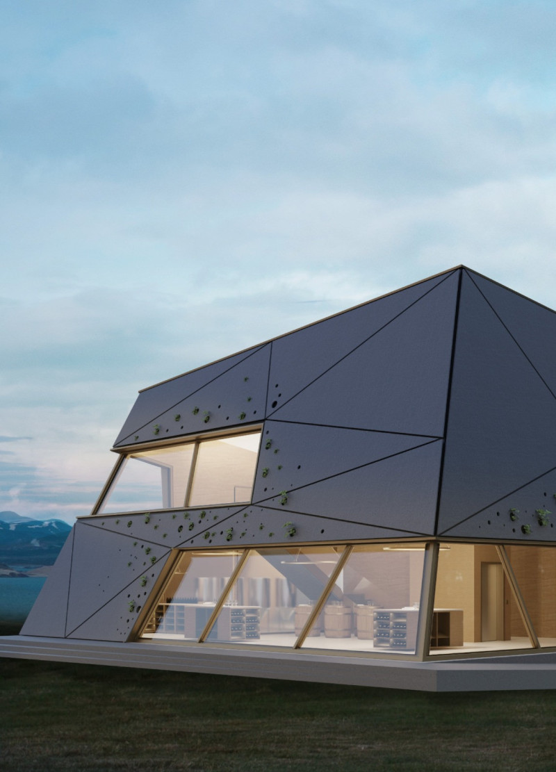 Charred Wooden Shingles and Cross-Laminated Timber Enveloping a Brewery and Spa in a Volcanic Landscape