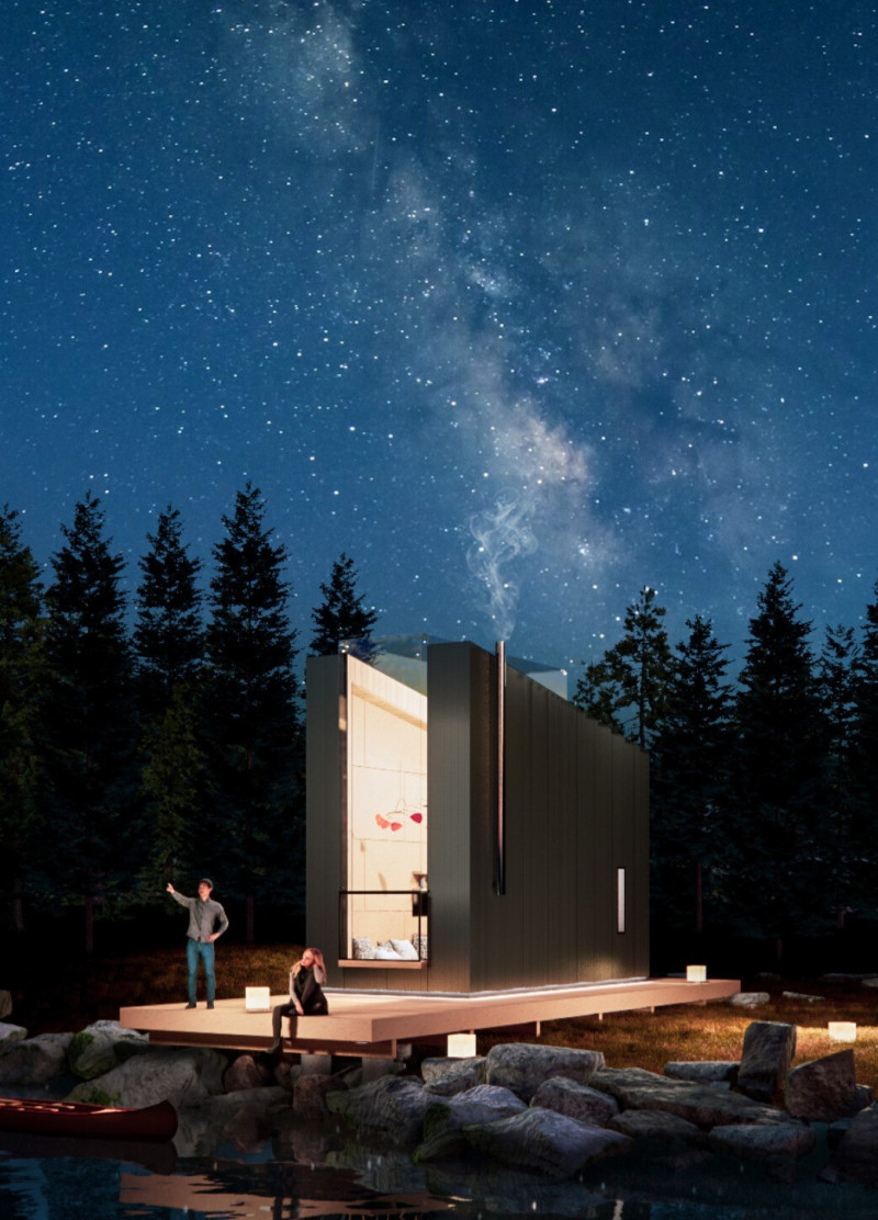 Charred Wood Shingles and Thermal Glazing in a Compact Lakeside Dwelling