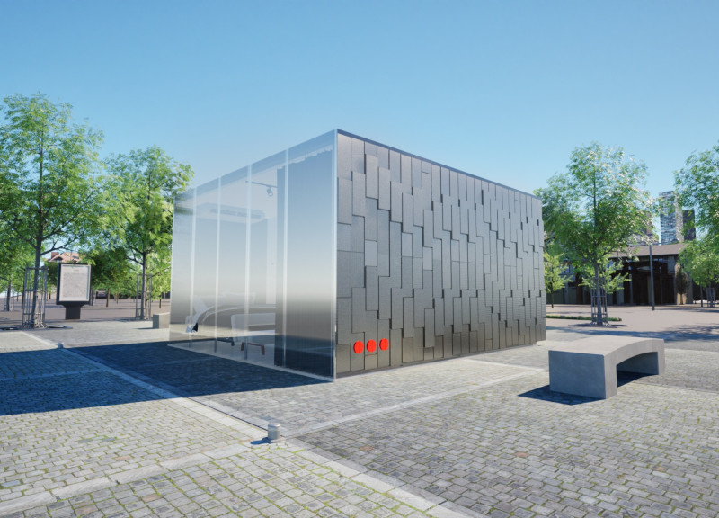 Textured Facade with Anodized Aluminum and Expansive Glass in Urban Residential Design