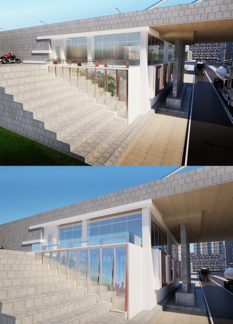 Layered Concrete Facade with Expansive Glass and Timber Integration for Community Engagement