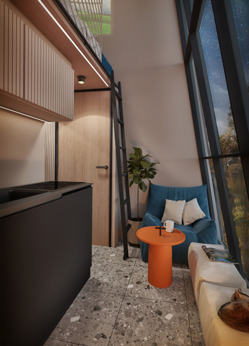 Mobile Habitat Crafted from Quadcore Panels with a Vegetated Roof