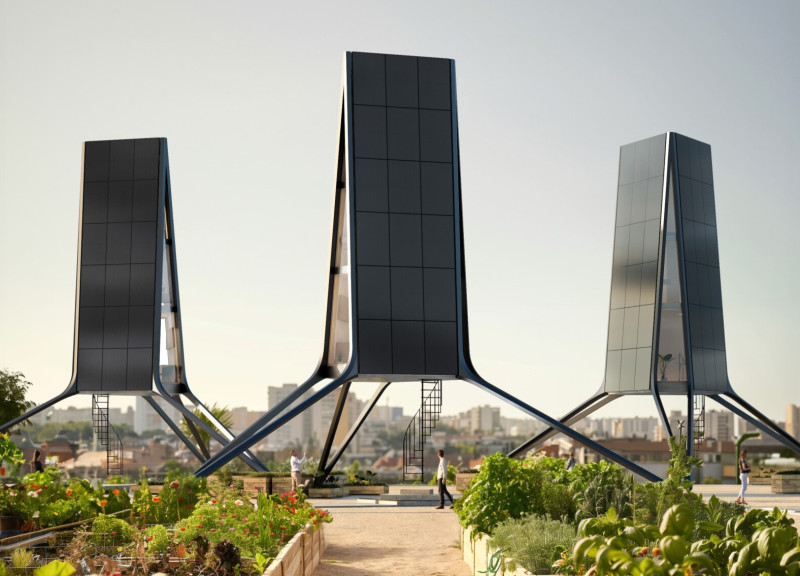 Vertical Living Units Made from Quadcore Insulated Panels with Integrated Green Roofs