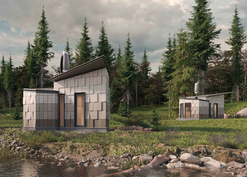 Asymmetrical Cascade Roof with Kingspan Panels Enhancing Micro Living Amidst Nature