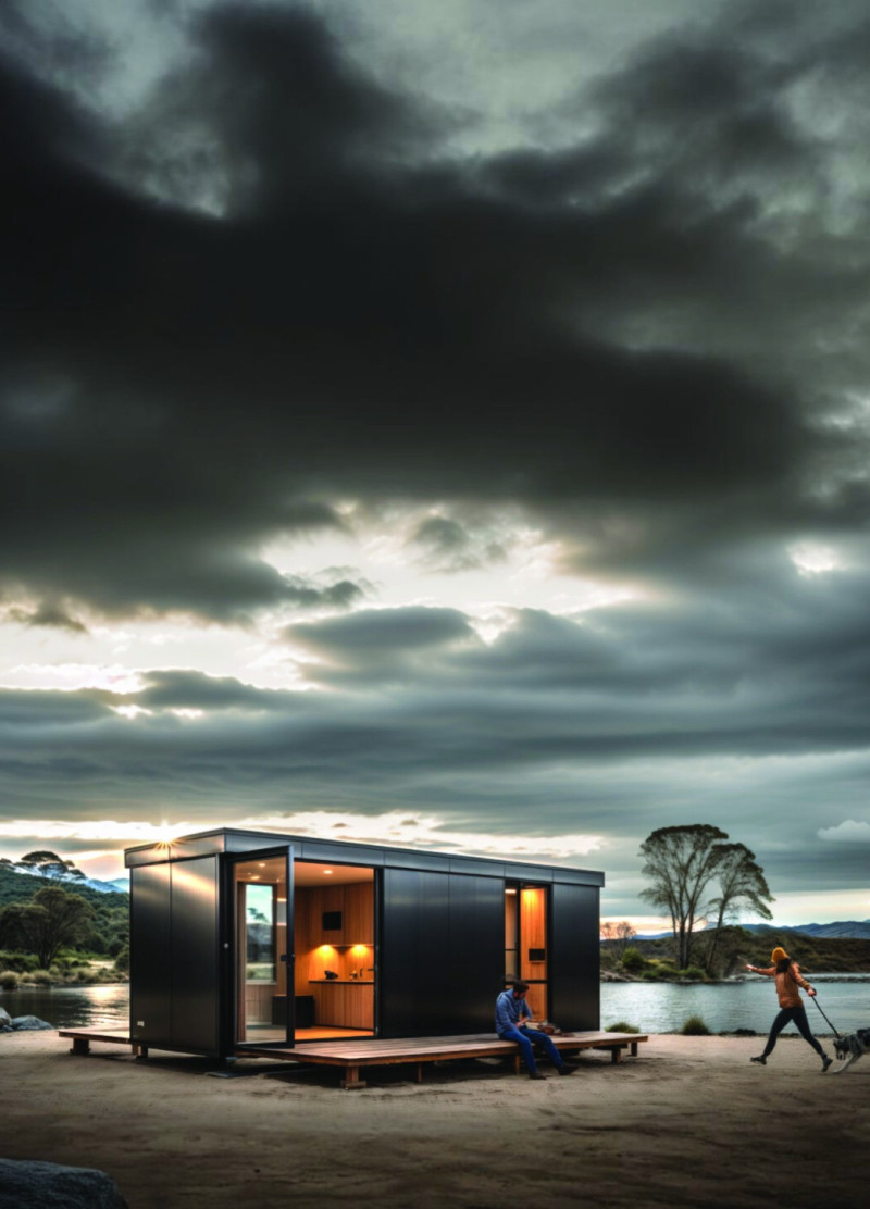 Charred Wooden Shingles and Photovoltaic Systems Shape a Sustainable Multifunctional Dwelling