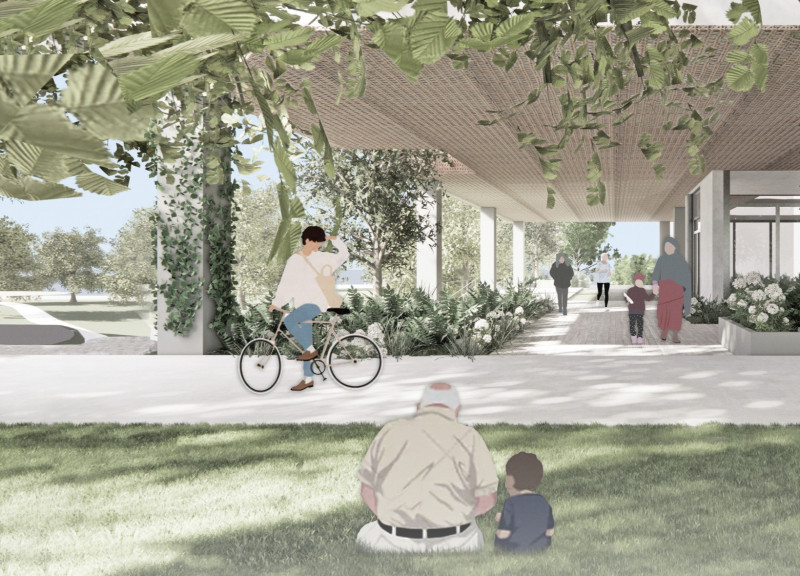 Woven Mesh Screens and Vegetative Roofs Enhance Intergenerational Community Living