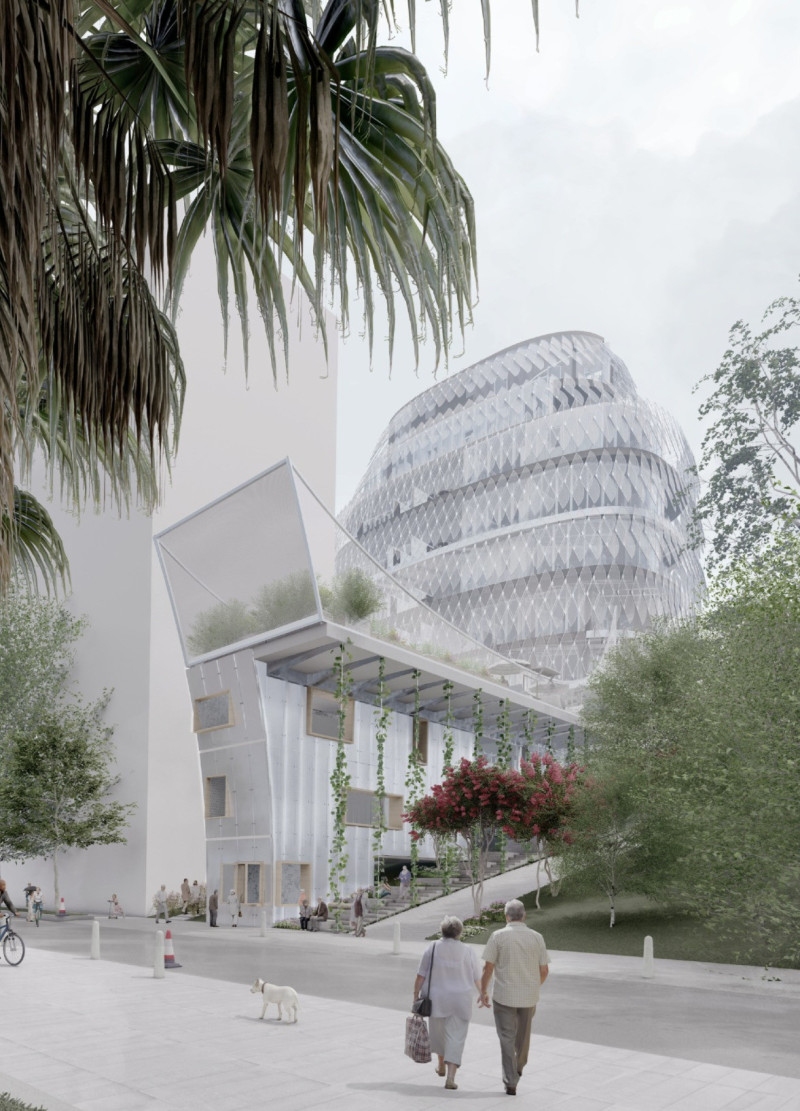 Curvilinear Structure Enhanced with Green Roofs and Sustainable Materials for Community Living