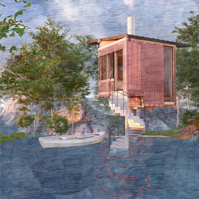 Elevated Structure with Troldtekt Acoustic Panels and Sustainable Spruce for Urban Resilience