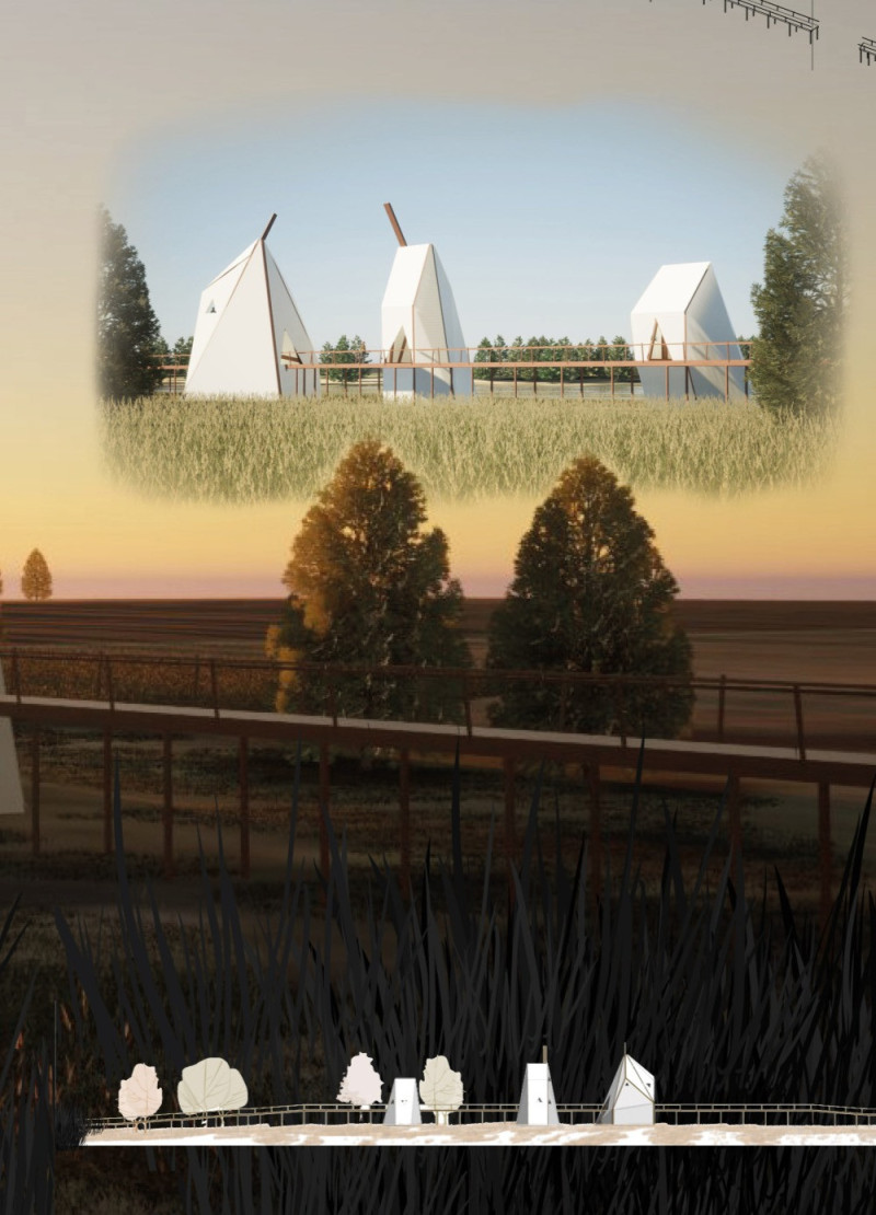 Framed Perspectives in Canvas and Timber for Enhanced Wetland Observation