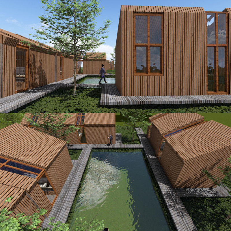 Charred Wooden Shingles and Rainwater Harvesting in Sustainable Micro Homes