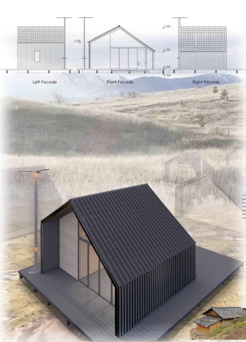 Rammed Earth Foundations and Recycled Steel Framework for Sustainable Community Living