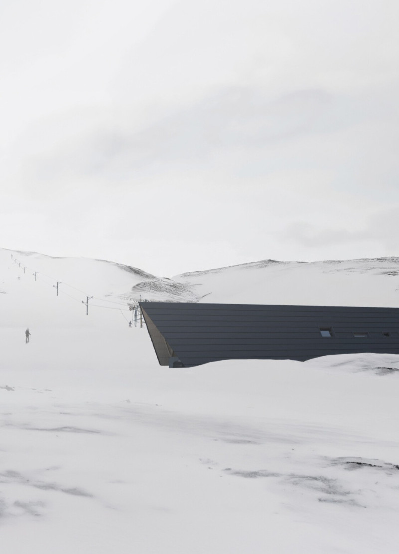 Cross-Laminated Timber Structure Melding with Alpine Terrain for Enhanced Ski Accessibility