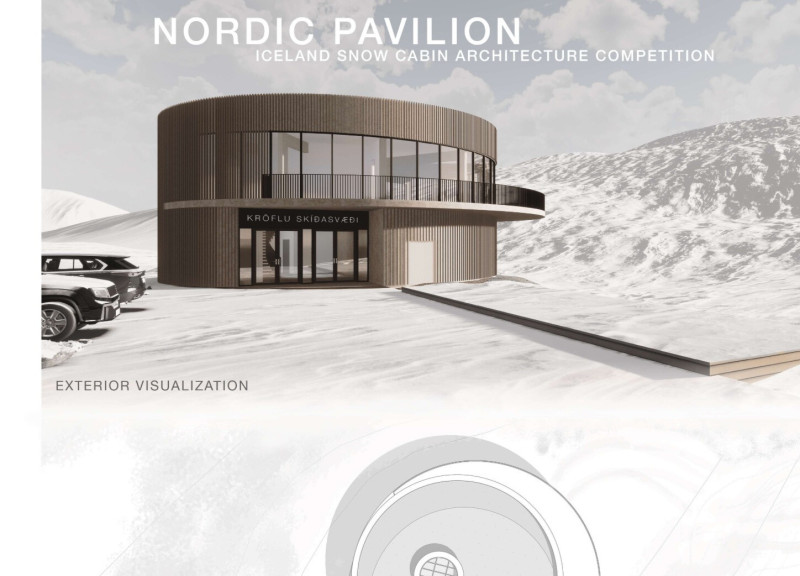 Circular Structure Emphasizing Local Timber and Geothermal Integration in Iceland's Landscape