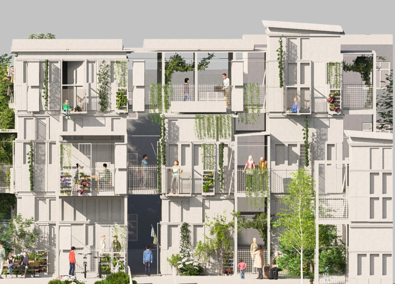 Charred Wooden Shingles and Cross-Laminated Timber Panels Forming a Versatile Multi-Functional Space