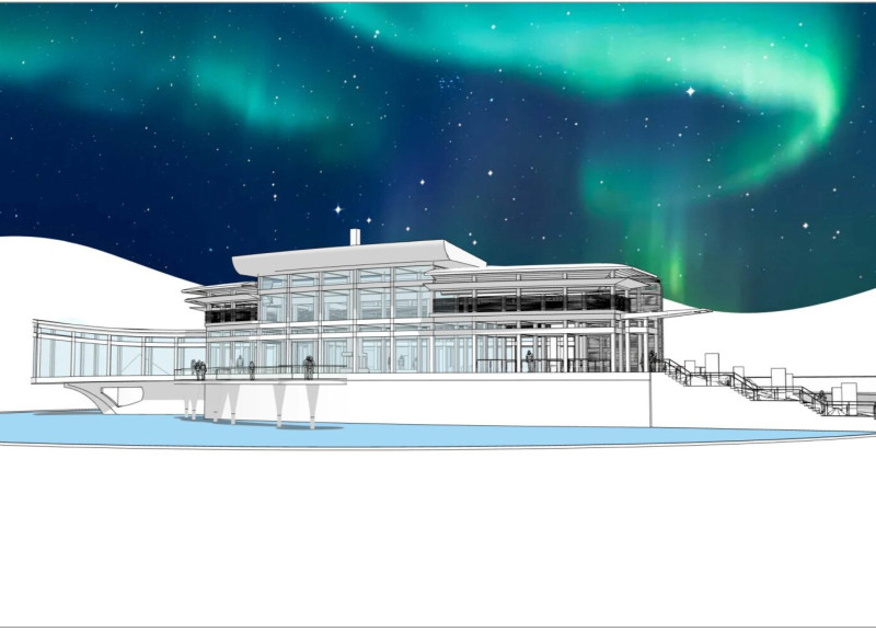 Charred Wooden Shingles and Expansive Glazing Enriches a Cultural Experience Cabin in Nordic Landscape