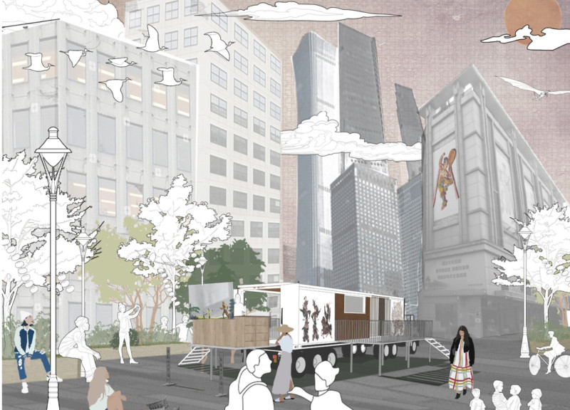 Charred Wood Facade and Glass Integration in a Community Cultural Venue