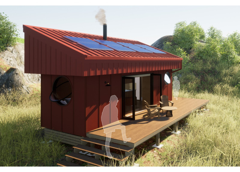 Charred Wooden Shingles and Cross-Laminated Timber Panels Define a Compact off-Grid Residence