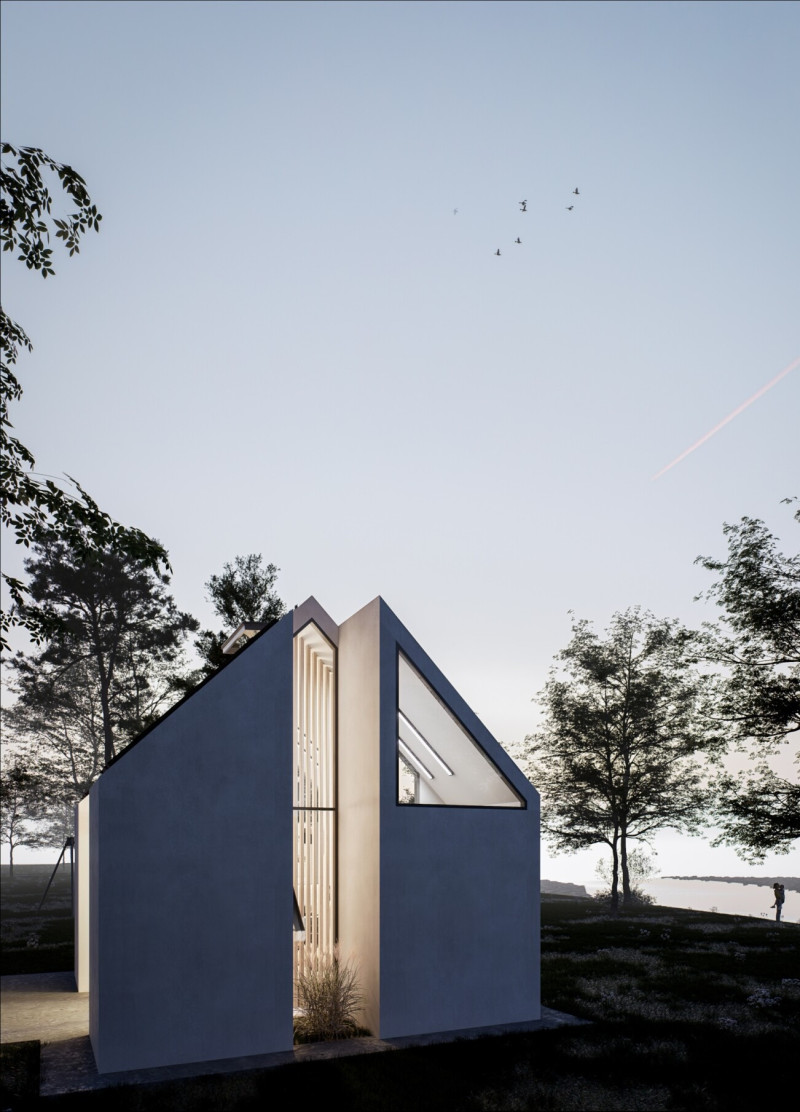 Monolithic Eco-Concrete Structure with Panoramic Glazing Enhances Sustainable Living