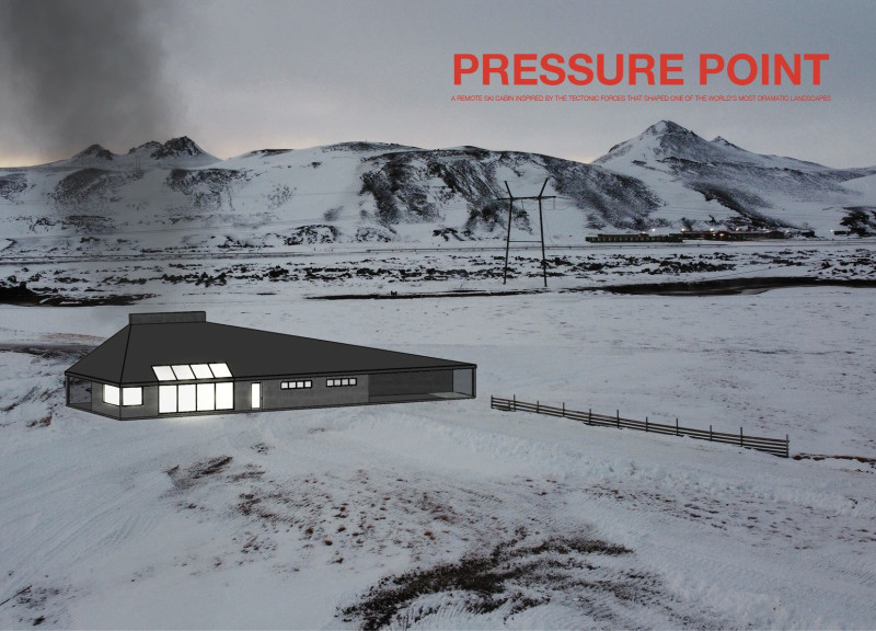 Tectonic Forms of Cross-Laminated Timber and Volcanic Rock in a Ski Cabin Retreat