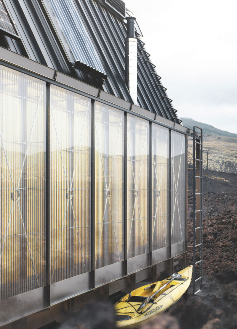 Charred Wooden Shingles and Quadcore Insulation in a Volcanic Habitat