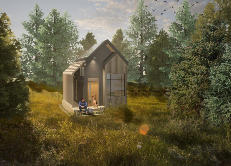 Charred Wooden Shingles and Cross-Laminated Timber Define a Compact Nature Retreat