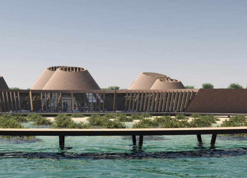 Cross-Laminated Timber Huts Emphasizing Biophilic Design in a Nature-Integrated Workspace