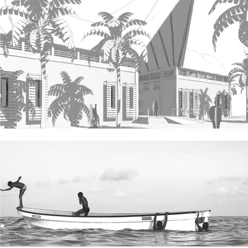 Sustainable Thatch Roofing and Natural Stone Design for a Community Workspace