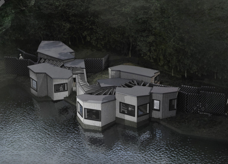 Translucent Glazing and Charred Shingles Blend Seamlessly into the Scottish Landscape