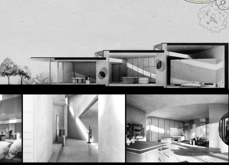 Natural Light-Focused Living Space Crafted with Expansive Glass and Concrete Elements