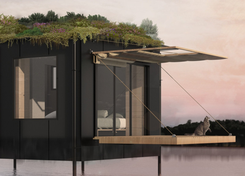 Charred Wooden Shingles and Cross-Laminated Timber Panels Defining a Multi-Functional Community Hub