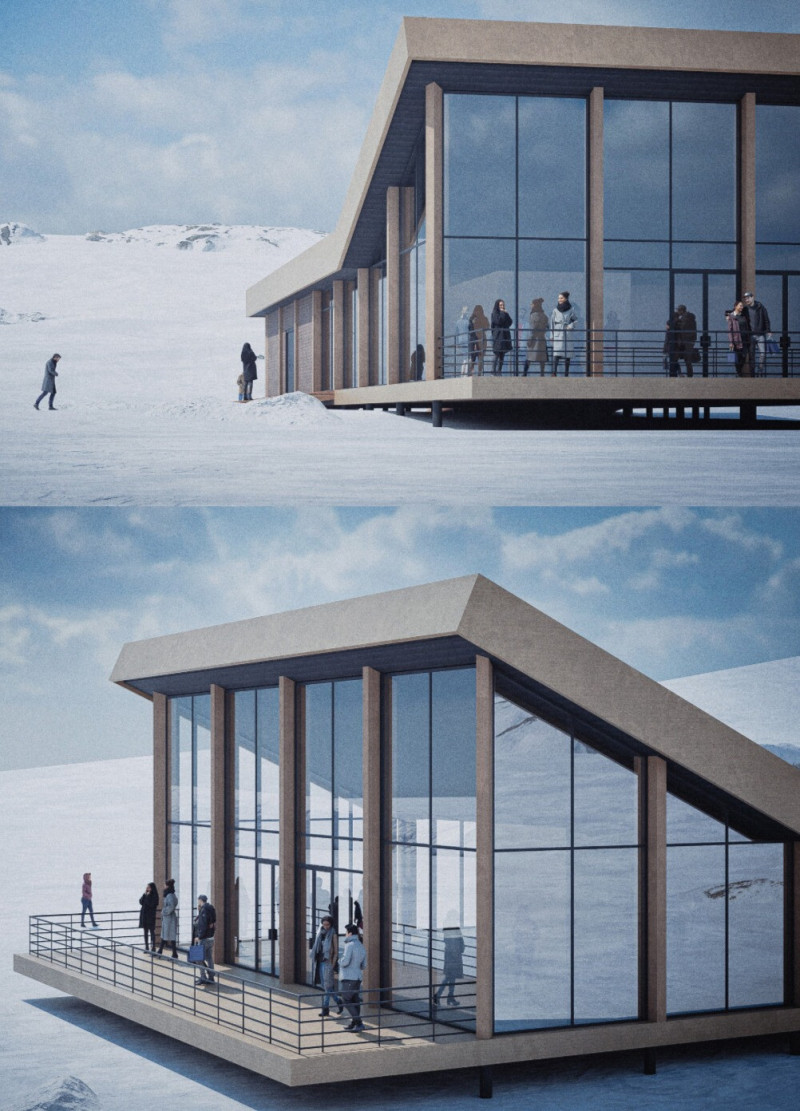 Charred Wooden Shingles and Glass Elevation Defining a Modular Ski Retreat