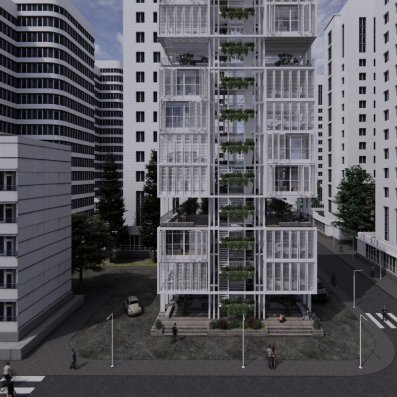 Charred Wooden Shingles and Cross-Laminated Timber Panels Define Sustainable Urban Living