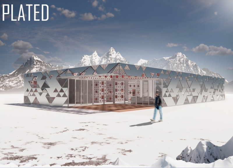 Fractal Geometry and Reflective Metal Panels in a Versatile Single-Story Structure