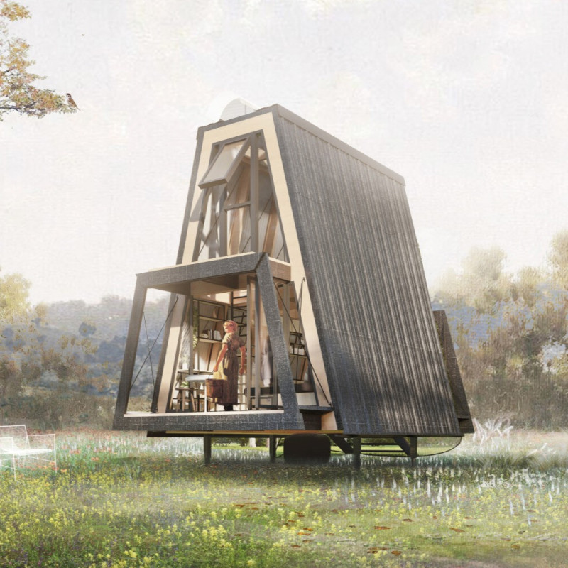 Charred Wooden Shingles and Green Roofs in a Multi-Use Urban Space