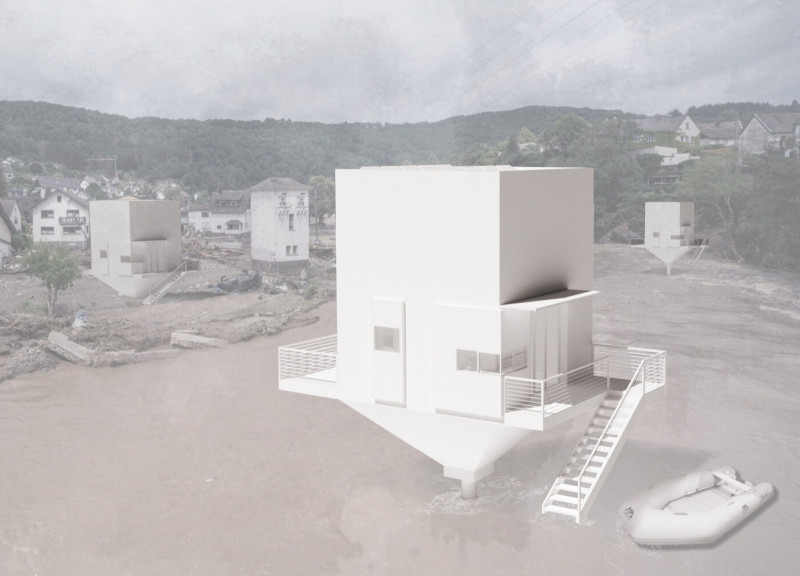 Elevated Living Spaces Featuring Recycled Plastic Panels and Plywood Construction