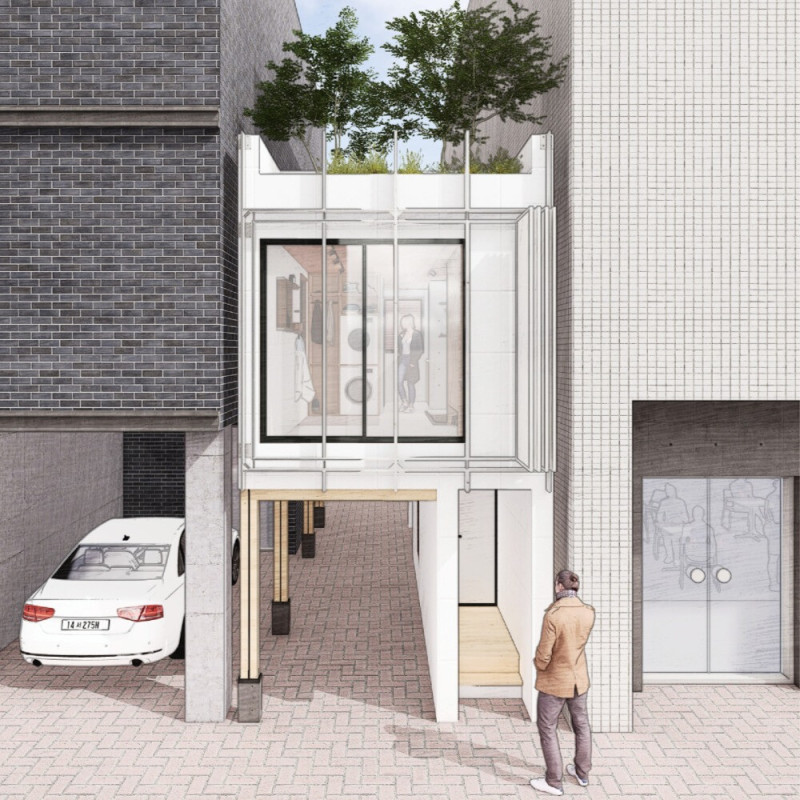 Charred Wooden Shingles and Cross-Laminated Timber Panels Enhance Urban Living Spaces