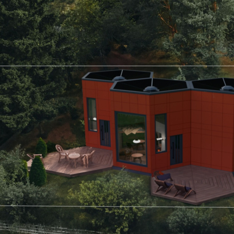 Charred Wooden Shingles with Quadcore Insulation in a Compact Eco-Home