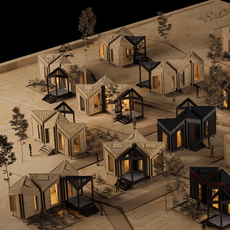 Bamboo-Veneer Facade and Plywood Structure in Compact Urban Living Spaces