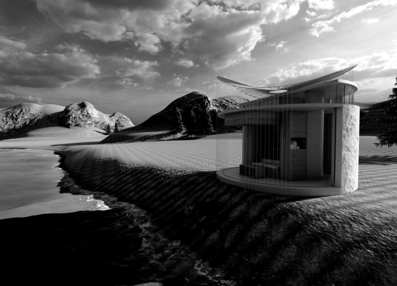 Hyperbolic Roof Structure with Mud Walls and Glazed Plant Integration for Sensory Living