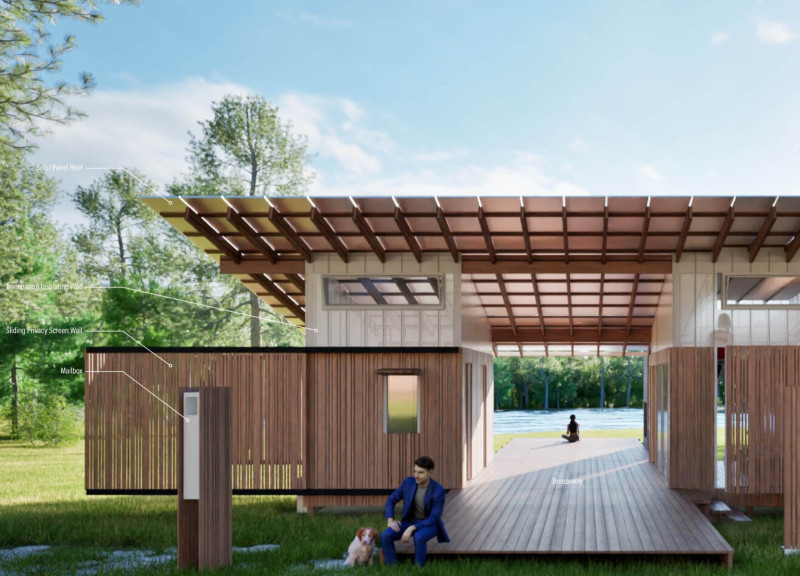 Charred Wooden Shingles and Glass Walls Define a Compact Home with Sustainable Features