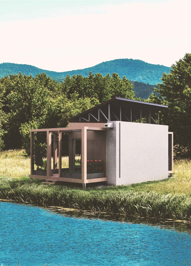 Cross-Laminated Timber Structure with Integrated Rainwater Harvesting in Rural Setting