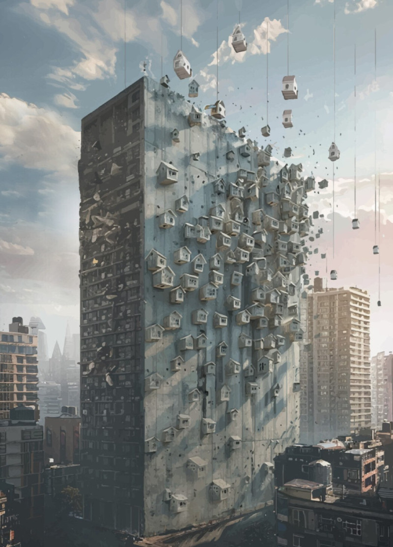 Suspended Living Units with Kingspan Materials Transforming Urban Blind Walls