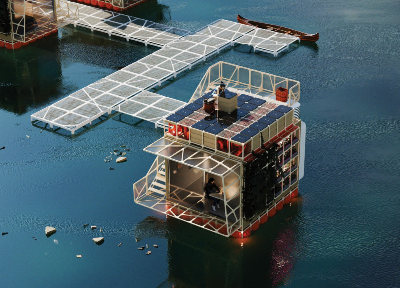 Mealworm-Enabled Hydroponic Habitat Constructed with Recycled Plastic and Aerated Concrete